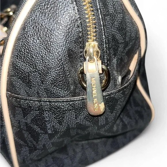 Michael Kors Black Satchel with Tan Accents - Picture 2 of 7